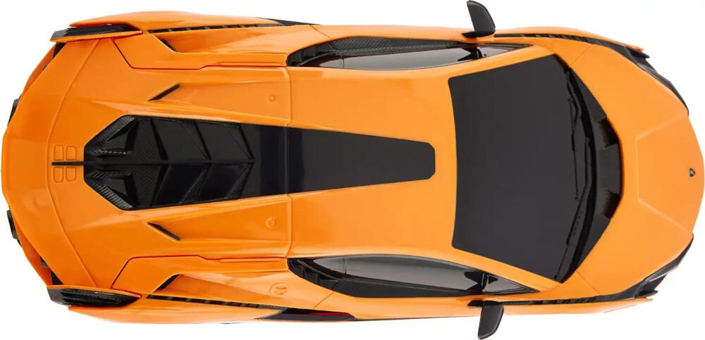Samochód zdalnie sterowany RASTAR Lamborghini Sian 97800 Sylwetka Lamborghini Sián FKP 37 z góry – pomarańczowa karoseria z czarnymi detalami dachu.