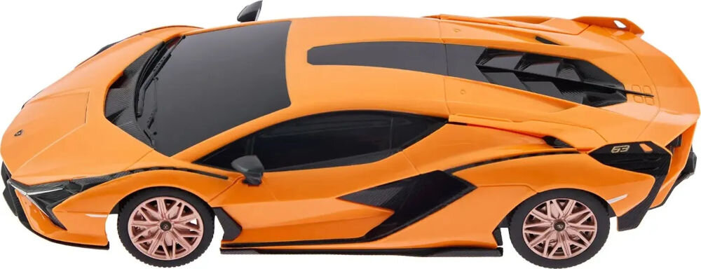 Samochód zdalnie sterowany RASTAR Lamborghini Sian 97800 Profil modelu Rastar Lamborghini Sián – widoczne miedziane felgi i sportowe wloty powietrza.