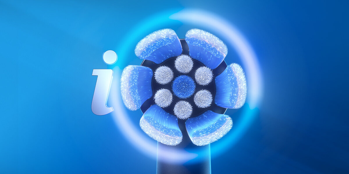 Szczoteczka magnetyczna ORAL-B iO 3 Czarny zdjęcie lifestyle technologia Oral-B iO delikatne mikrowibracje włókien z okrągłą końcówką