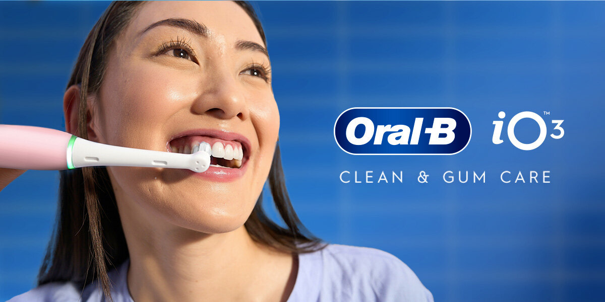 Szczoteczka magnetyczna ORAL-B iO 3 Różowy zdjęcie lifestyle Czyste zęby i zdrowe dziąsła