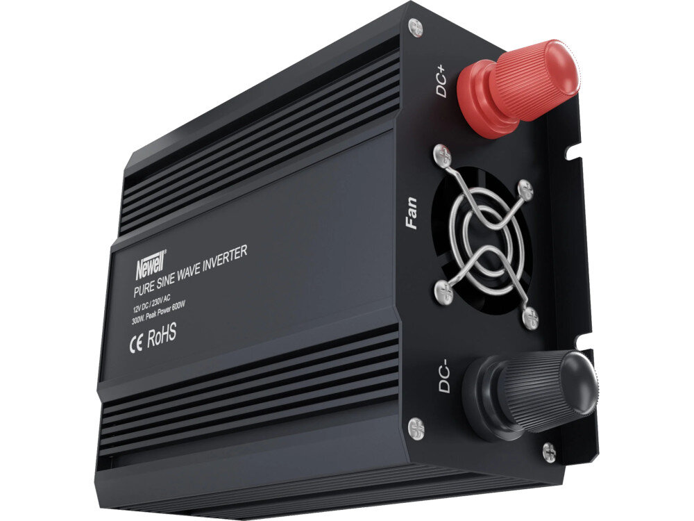 Przetwornica NEWELL NL3680 12V/230V 300W/600W Czysta sinusoida parametry moc sprawność