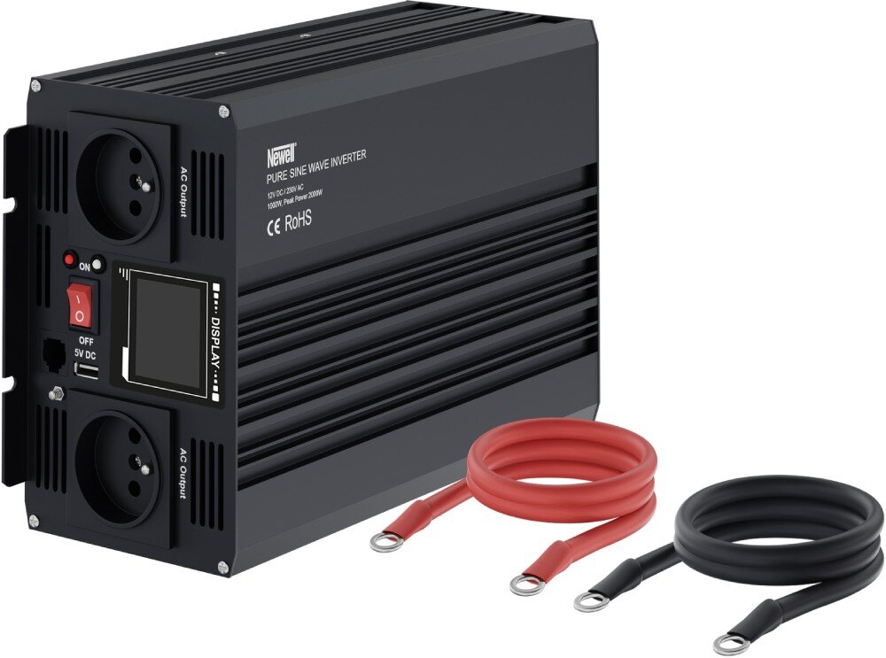 Przetwornica NEWELL NL3680 12V/230V 1000W/2000W Czysta sinusoida opakowanie zestaw akcesoria