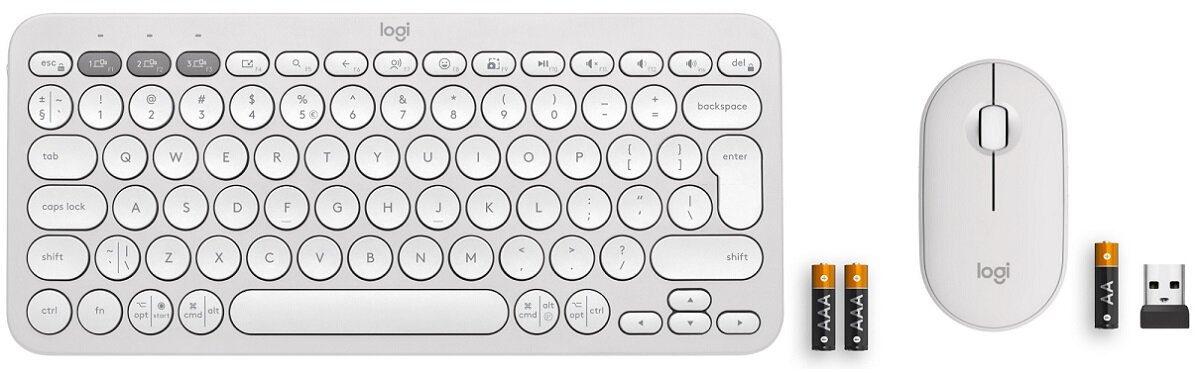 Zestaw LOGITECH MK380 Pebble 2 Combo mysz klawiatura Elegancka wygodna Minimalistyczny design płynna braca zasilanie bateryjne