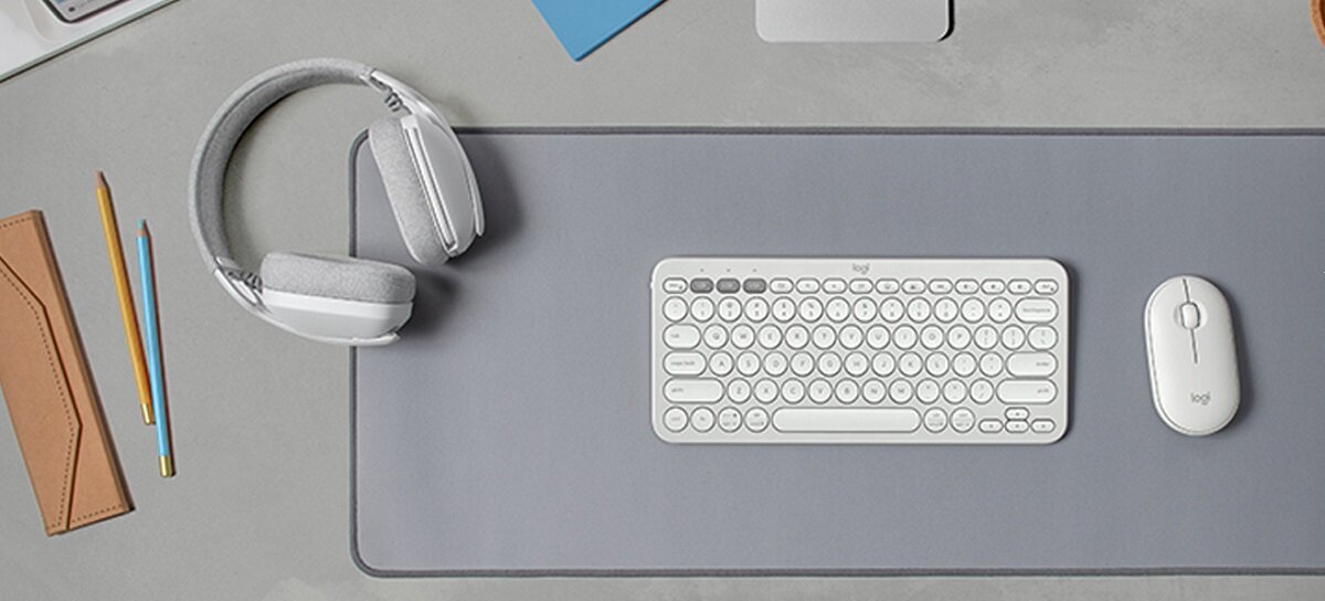 Zestaw LOGITECH MK380 Pebble 2 Combo mysz klawiatura Elegancka wygodna Minimalistyczny design płynna braca zasilanie bateryjne