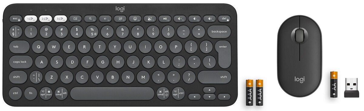 Zestaw LOGITECH MK380 Pebble 2 Combo mysz klawiatura Elegancka wygodna Minimalistyczny design płynna braca zasilanie bateryjne