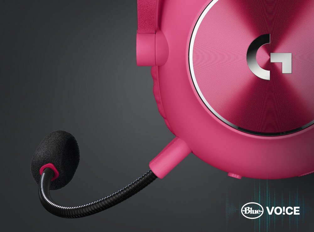 Słuchawki LOGITECH G Pro X 2 Magenta podłączenie złącza mikrofon