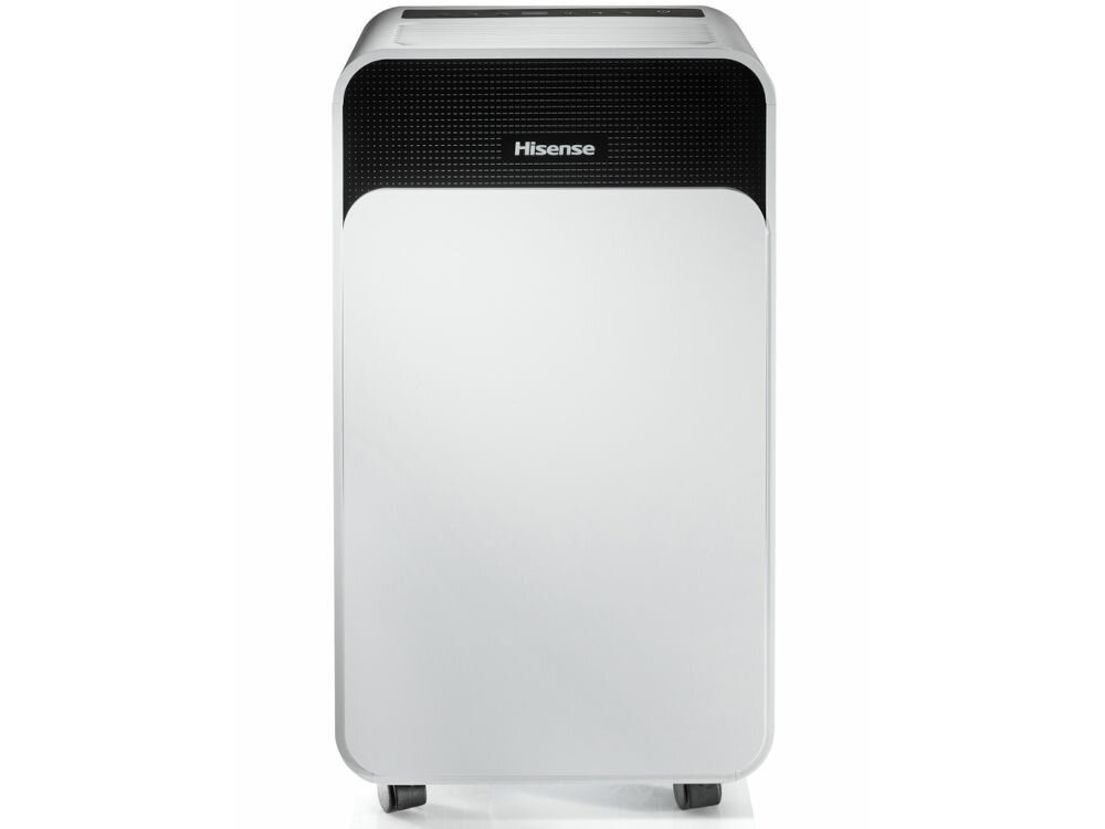 Osuszacz HISENSE D12CW estetyczne urządzenie kompaktowa budowa 200 x 280 x 500 mm stylowy design atrakcyjny element wnętrza mobilność elegancja komponuje się w różnych aranżacjach wnętrz