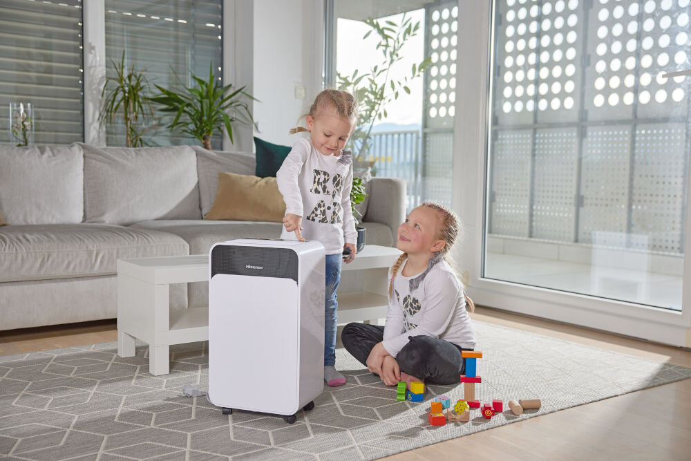 Osuszacz HISENSE D12CW funkcja blokady rodzicielskiej uniemożliwia przypadkowe włączenie lub wyłączenie działa zgodzie z ustawieniami bezpieczne użytkowanie funkcje blokady mozna aktywować przytrzymując przycisk przez 5 sekund
