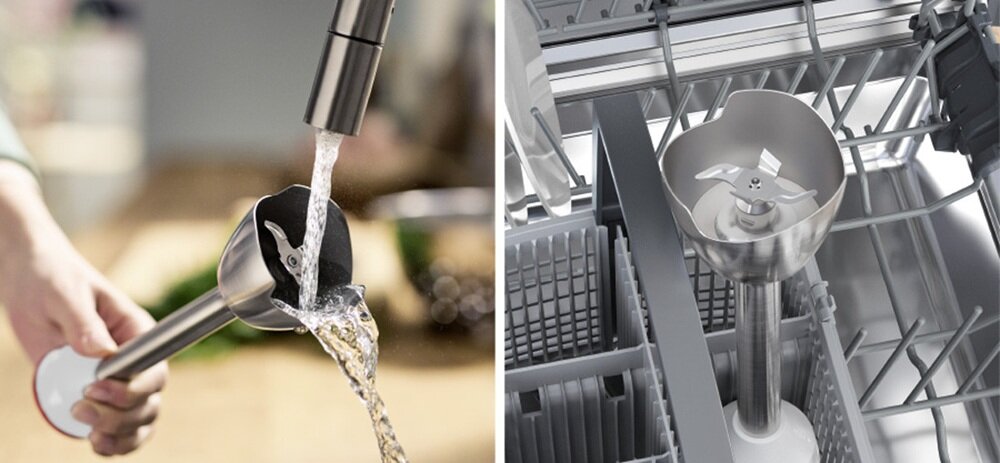 Blender BOSCH ErgoMaster MSM6M621 w czasie mycia ręcznego i w zmywarce, łatwość czyszczenia