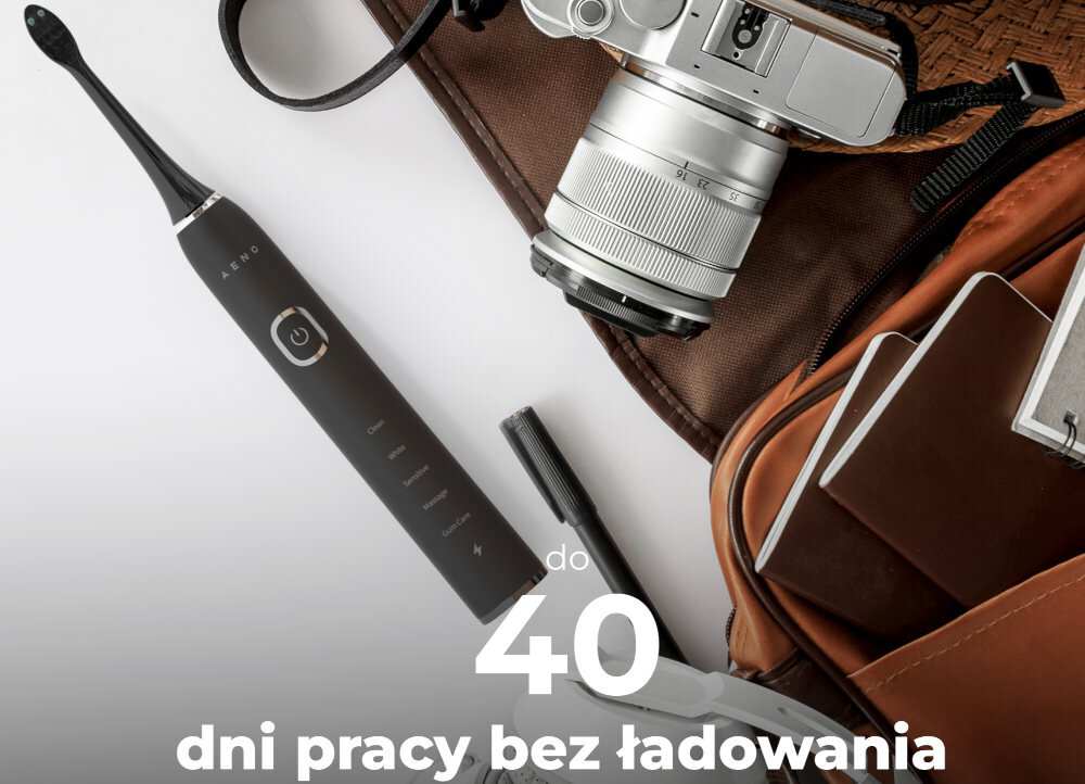 Szczoteczka soniczna AENO DB6  praca baterii wygodne etui podrozne