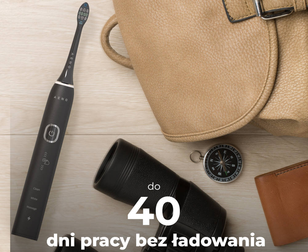 Szczoteczka soniczna AENO DB4  bezpieczne uzytkowanie wodoodporny korpus klasa IPX7
