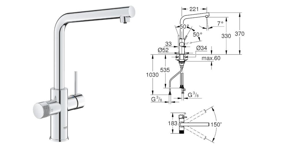 GROHE Blue Pure Minta 30588000 zestaw instrukcja gwarancja