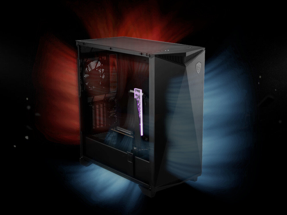 Obudowa MSI MPG Gungnir 300P Airflow wentylacja wentylatory temperatura chłodnice