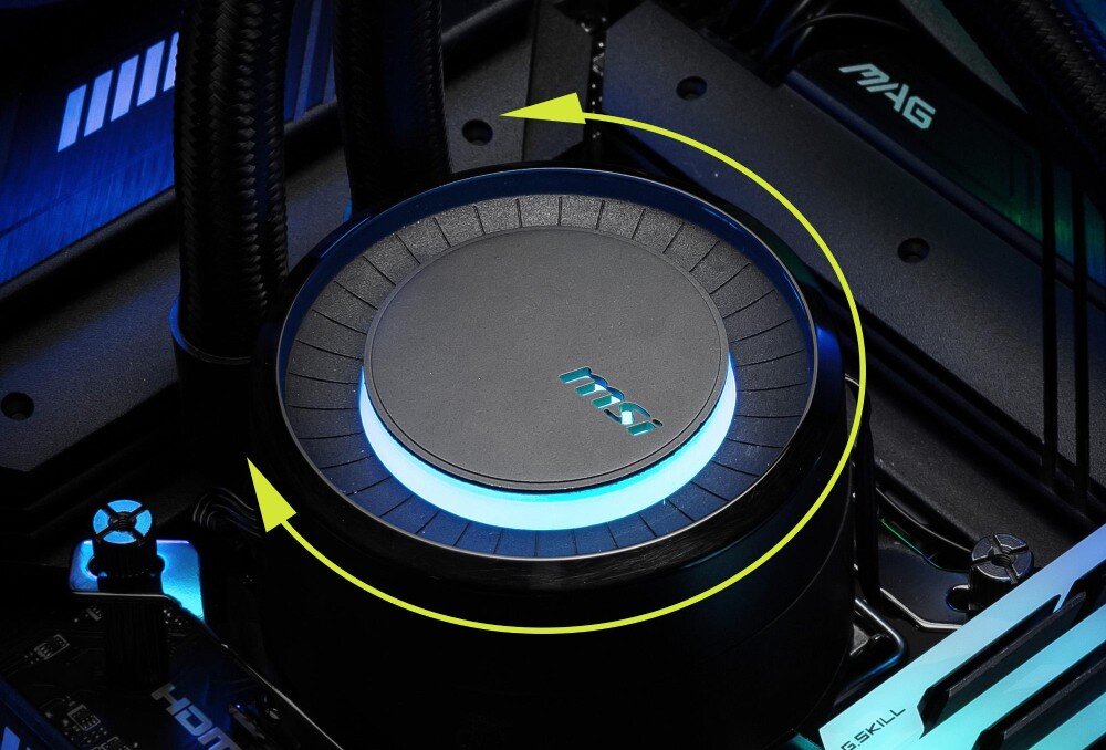 Chłodzenie wodne MSI MAG CoreLiquid E360 wygląd design podświetlenie