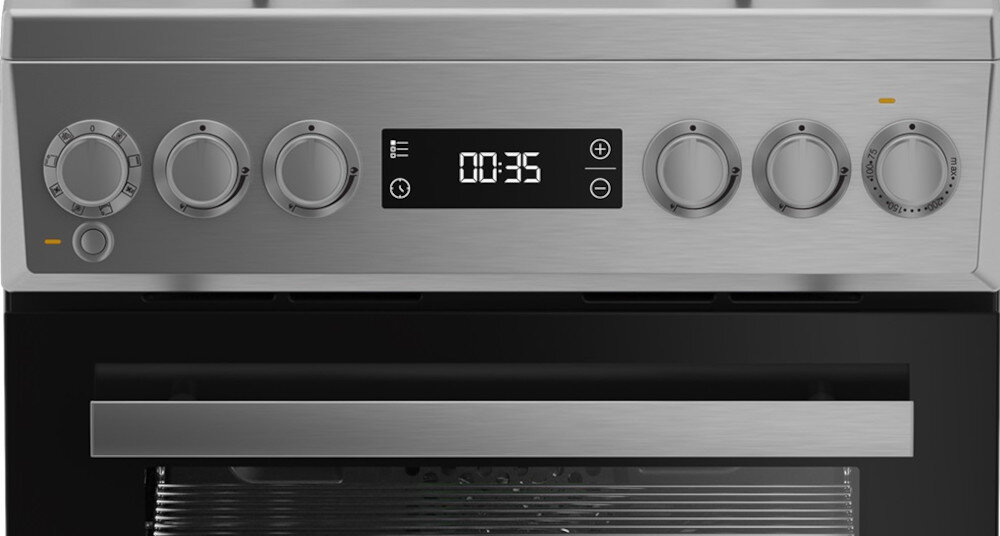 KUCHNIA BEKO FSMT52339DXDT intuicyjny Wyświetlacz semi-sensorowy łatwa obsługa opcje ustawienia estetyka wygląd pokrętła