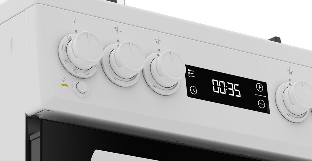KUCHNIA BEKO FSM52339DWDS Wyświetlacz elektroniczny design wygląd pokrętła