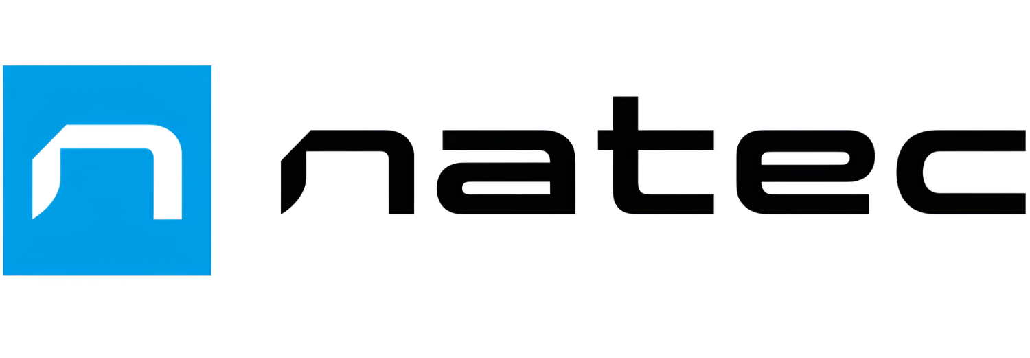 Logo z napisem \'natec\' obok niebieskiego kwadratu z białym symbolem przypominającym literę \'n\'.