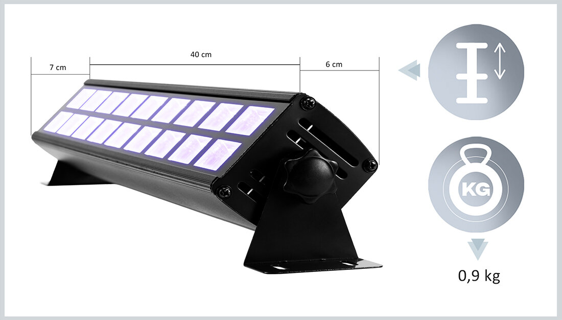 Belka LED MUSICMATE LBT54 UV NeonBeam - Komfort obsługi i montażu