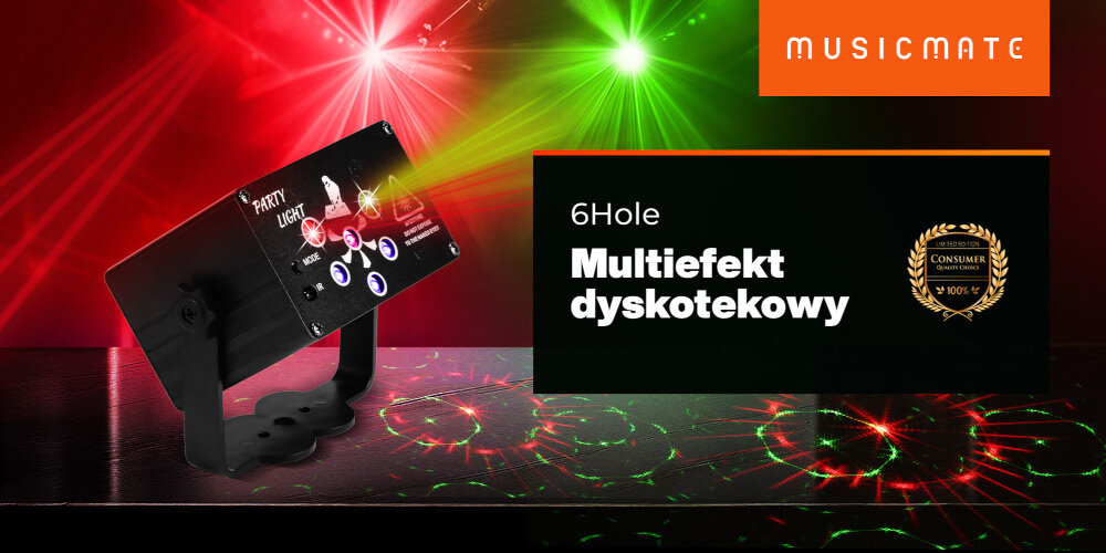 Multiefekt dyskotekowy MUSICMATE 6Hole - wszechstronne narzędzie
