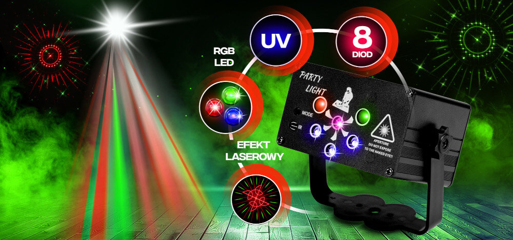 Multiefekt dyskotekowy MUSICMATE 6Hole - Zdominuj każdą imprezę