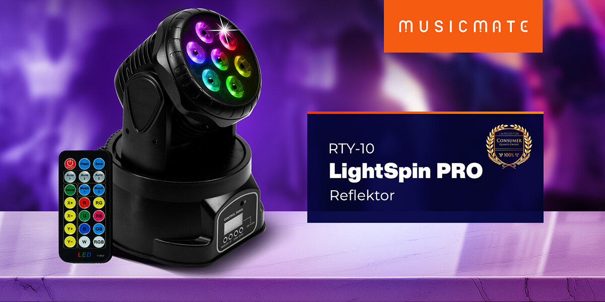 Reflektor MUSICMATE RTY-10 LightSpin PRO - Rozświetl swoją Imprezę