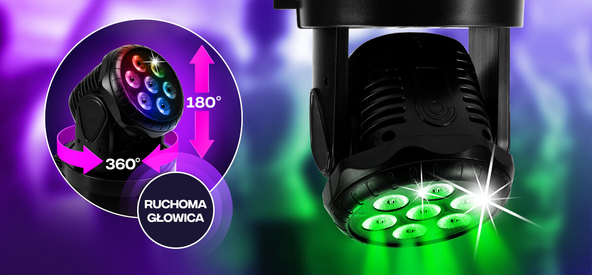 Reflektor MUSICMATE RTY-10 LightSpin PRO - EPilot bezprzewodowy – Swoboda sterowania