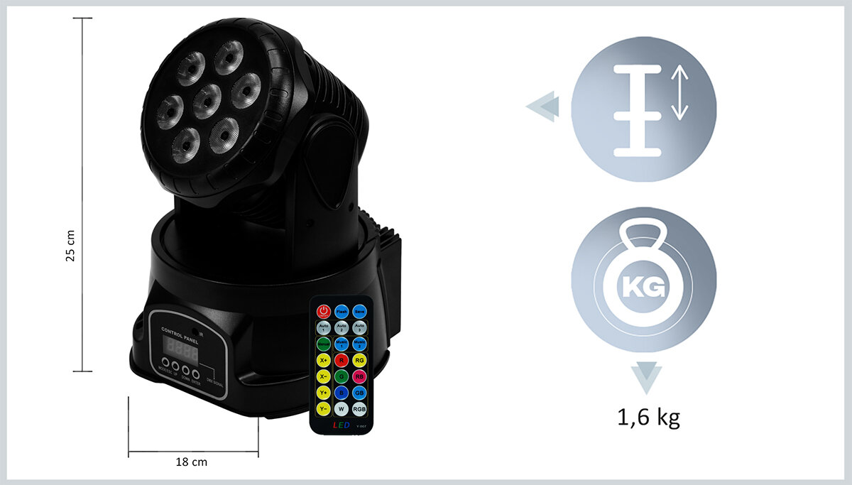 Reflektor MUSICMATE RTY-10 LightSpin PRO - Efekty i tryby