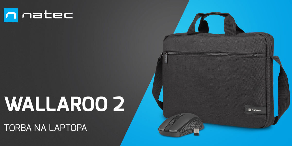 Torba na laptopa NATEC Wallaroo 2 15.6 cali Czarny + Mysz