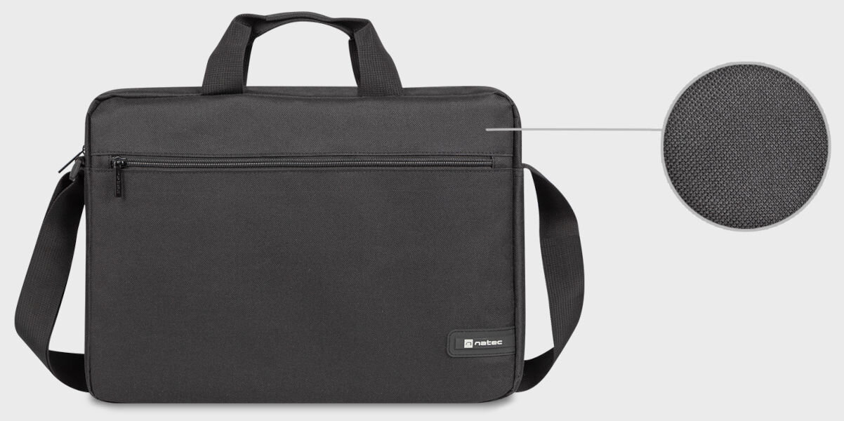 Torba na laptopa NATEC Wallaroo 2 15.6 cali Czarny + Mysz wykonana z trwałego materiału poliester 300D wypełnionego amortyzującą pianką