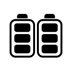 Mała czarna ikonka dwóch baterii odkurzacza Samsung 