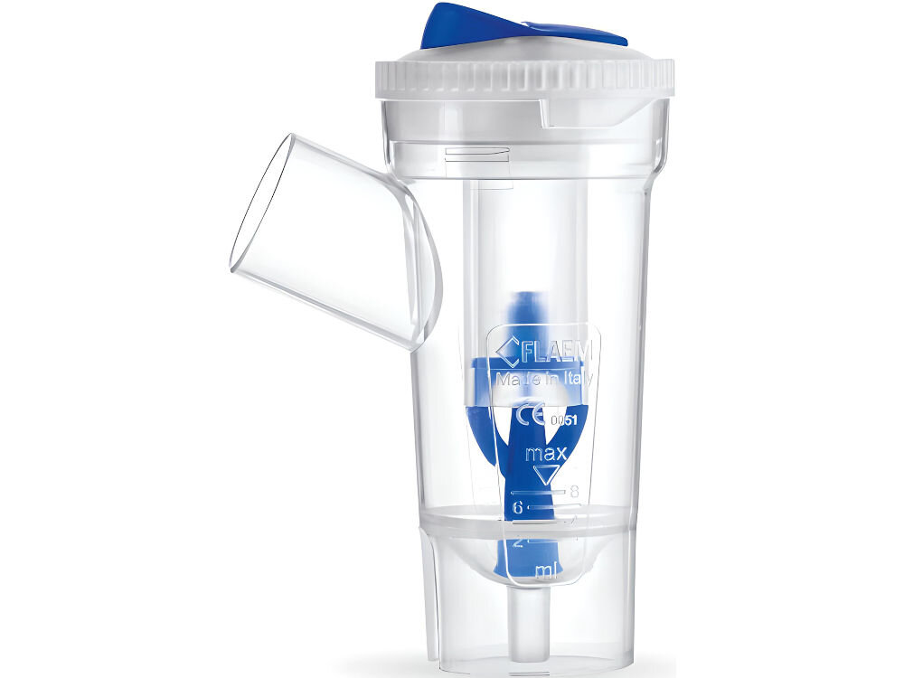 Inhalator nebulizator pneumatyczny FLAEM Hospineb Professional 0.54 ml/min zawór z dwoma trybami rozpylania dostosowanie terapii efektywne bezpieczne stosowanie maseczki dwa rozmiary wolne od BPA i ftalanów łatwe do dezynfekcji bezpieczeństwo higiena 