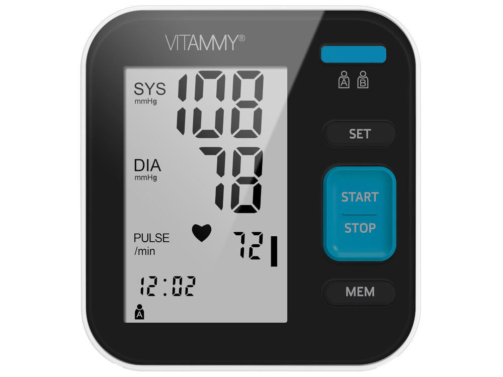Ciśnieniomierz VITAMMY Next 5 Basicautomatyczne dopasowanie ciśnienia w mankiecie redukcja ucisku wyjątkowo komfortowy pomiar samodzielne określenie poziomu ciśnienia w domowym zaciszu