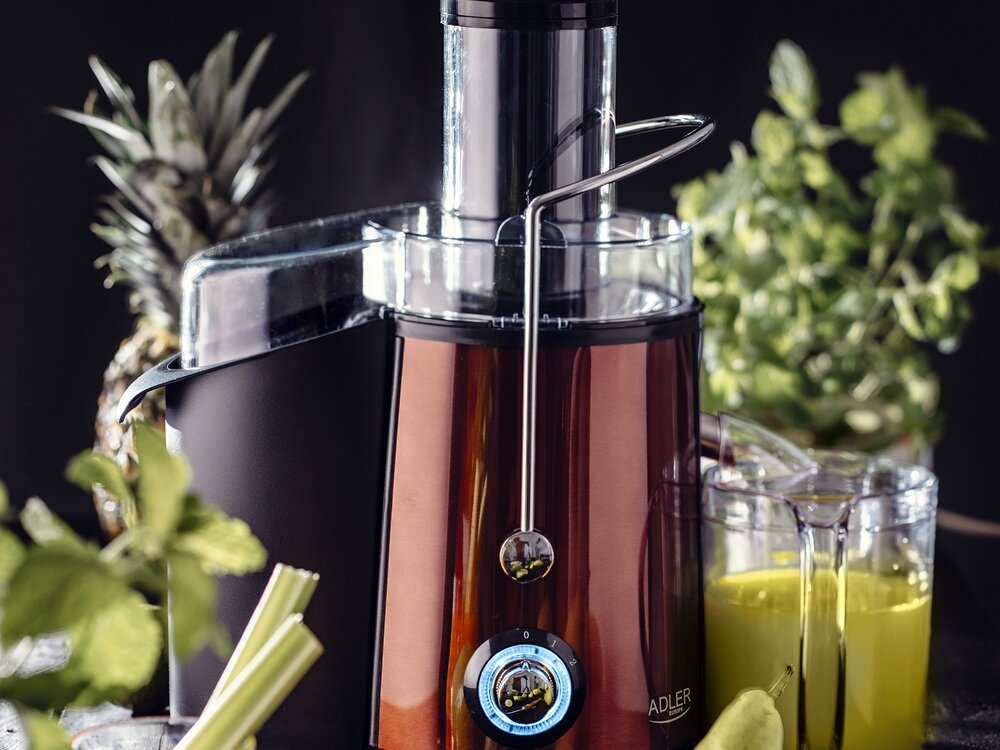 Sokowirówka ADLER AD 4129 świeży sok z owoców i warzyw, sprawne rozdrabnianie twardych produktów, wygodne rozwiązanie, źródło witamin i minerałów