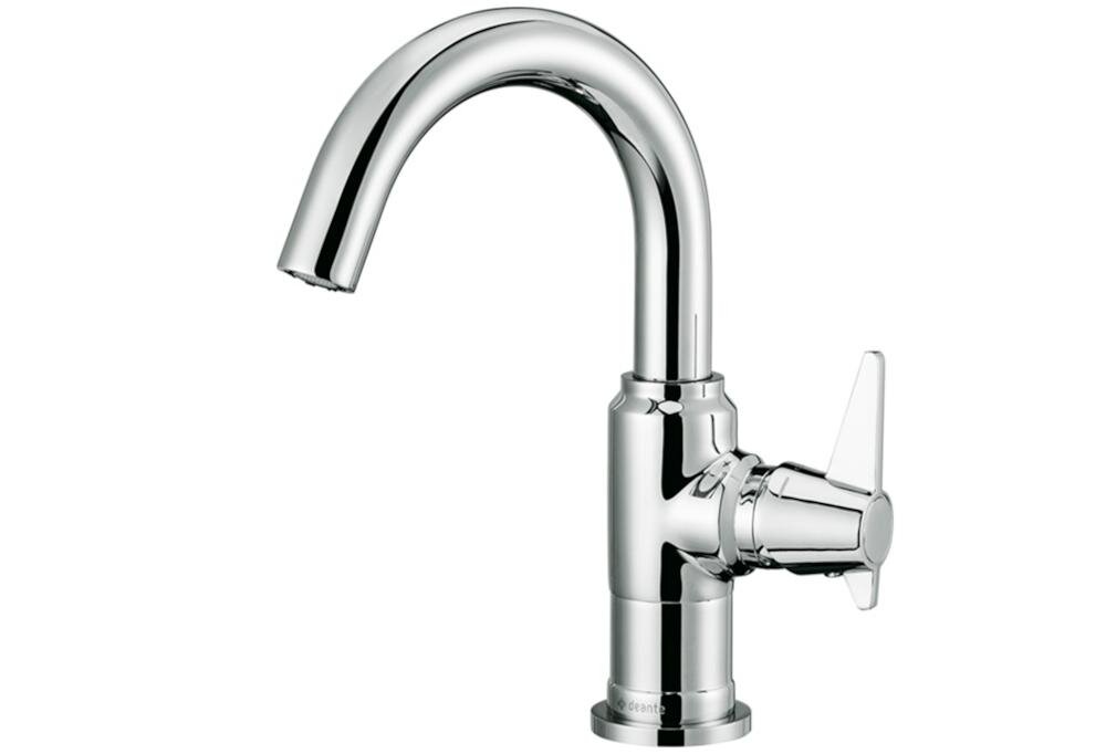 DEANTE Temisto BQT 020M komfort bateria umywalkowa stojąca głowica ceramiczna aranżacja łazienka mosiądz eleganckie wykończenie trwałość niezawodność zasięg wylewka design wygodne czyszczenie