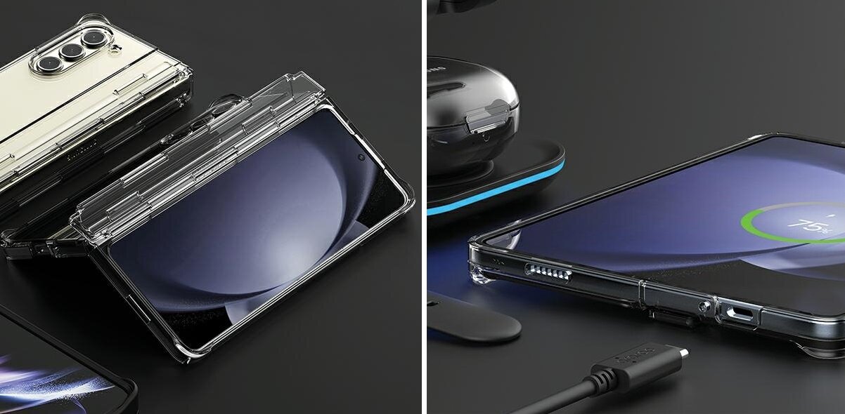 Etui ARAREE Nukin 360 do Samsung Galaxy Z Fold 5 Przezroczysty przezroczysty design Precyzyjnie dopasowane kształty Odporne na uderzenia tworzywo
