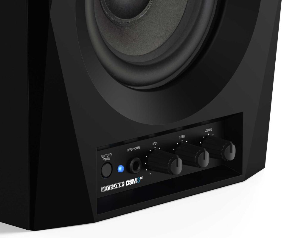 Kolumny głośnikowe RELOOP DSM-3 BT Czarny sprzet audio głośnik możliwości komunikacja bezprzewodowa mocne solidne brzmienie obudowa aranżacja