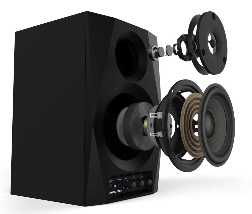 Kolumny głośnikowe RELOOP DSM-3 BT Czarny sprzet audio głośnik możliwości komunikacja bezprzewodowa mocne solidne brzmienie obudowa aranżacja
