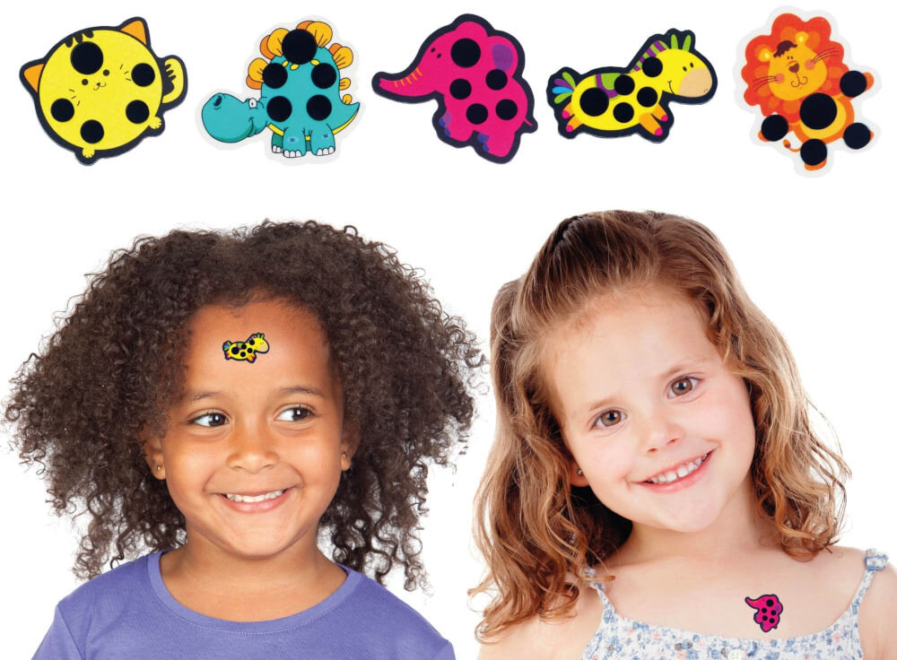 Termometr paskowy VITAMMY Thermo Stickers (20 x 5 szt.) odklejenie warstwy zabepzieczjaącej przyklejenie na czoło pod pachą na klatce piersiowej symbol N w dużym kółku normalna tempeeratura podwyższona temperatura wyświetlenie w kółku kontrolowanie w warunkach codziennych nie zastępuję tradycyjnych termometrów  