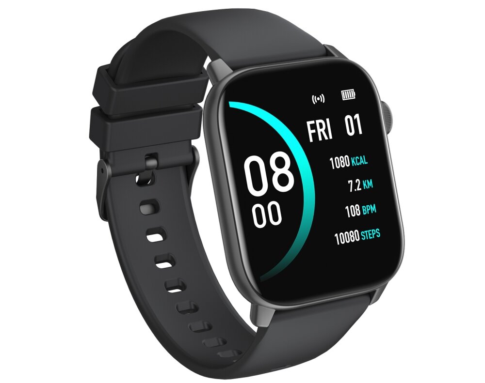 Smartwatch OROMED Oro-Smart Fit 5 Czarny ekran bateria czujniki zdrowie sport pasek ładowanie pojemność rozdzielczość łączność sterowanie krew puls rozmowy smartfon aplikacja