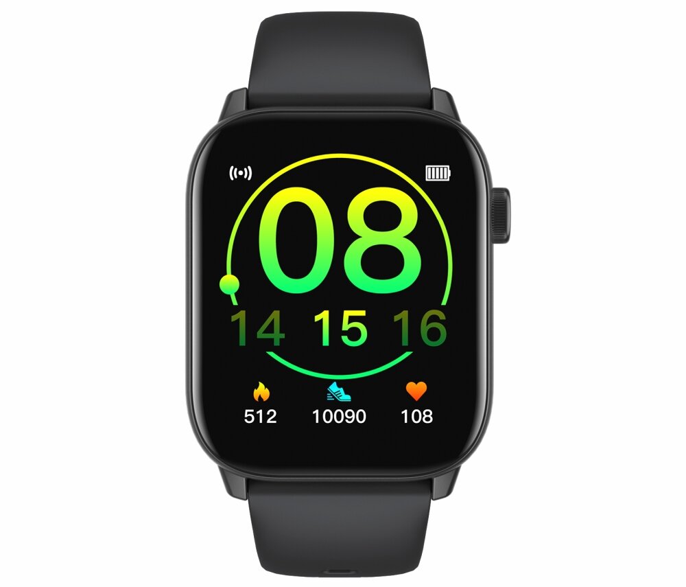 Smartwatch OROMED Oro-Smart Fit 5 Czarny ekran bateria czujniki zdrowie sport pasek ładowanie pojemność rozdzielczość łączność sterowanie krew puls rozmowy smartfon aplikacja