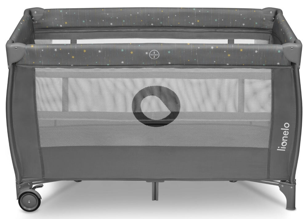Łóżeczko turystyczne LIONELO Stefi Plus Multicolor Szary Estetyka i wygoda dla rodziców Estetyczny design starannie dobrane materiały   Delikatna tkanina poszycia łatwa w czyszczeniu ułatwienie pielęgnacja