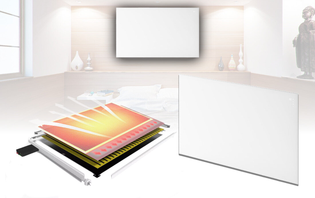 Grzejnik na podczerwień THUNDER Comfort-600W Bezpieczne użytkowanie wygoda komfort termostat tygodniowy programator 