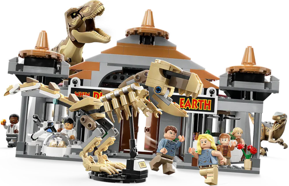LEGO 76961 Jurassic World Centrum dla odwiedzających: atak tyranozaura i raptora zabawa edukacja rozwój wyposażenie kreatywność