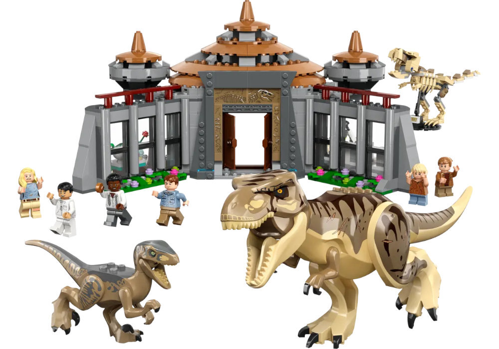 LEGO 76961 Jurassic World Centrum dla odwiedzających: atak tyranozaura i raptora zabawa edukacja rozwój wyposażenie kreatywność