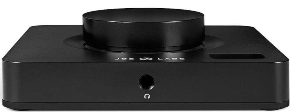 Wzmacniacz słuchawkowy JDS LABS Element III Boosted Copper Ring wyjścia RCA USB optyczne wejścia, wzmacniacz słuchawkowy od frontu na białym tle
