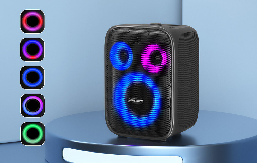 Głośnik mobilny TRONSMART Halo 200 Czarny + Mikrofon efekty świetlne tryby oświetleniowe muzyka atmosfera