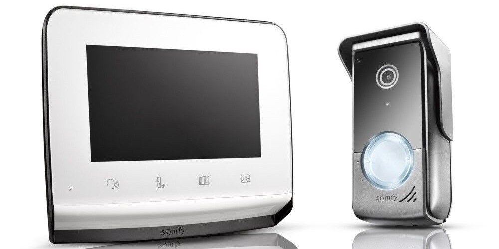Wideodomofon SOMFY V350 1870996 Łatwy montaż uchwyt ścienny 2-żyłowy przewód zasięg lokalizacja