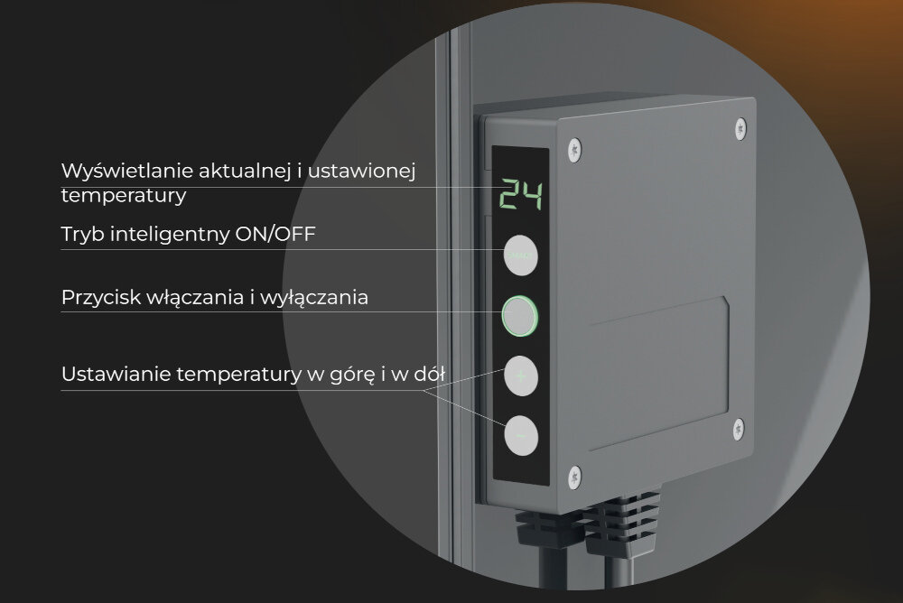 Grzejnik elektryczny AENO Premium Eko Smart Plus wyswietlacz LED