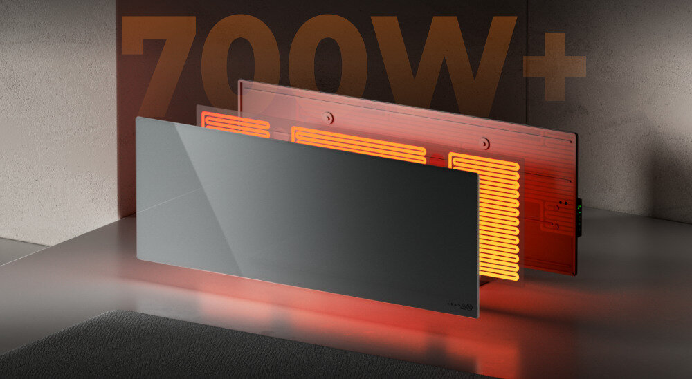 Grzejnik elektryczny AENO Premium Eko Smart Plus Technologia ogrzewania podczerwienia do 30 m2 moc 700 W