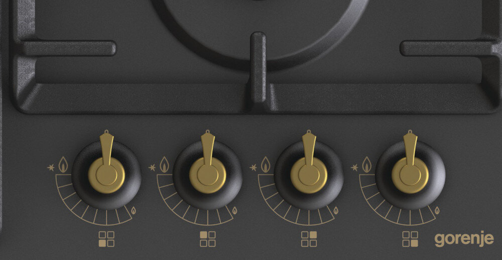 Płyta gazowa GORENJE GW642CLB palniki sterowanie pokrętła